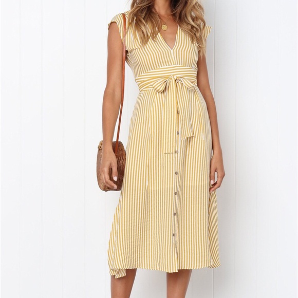 Yellow stripe dress - Picture 3 of 7